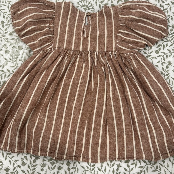 Rylee + Cru Brown Striped Kids Casual Dress - Picture 4 of 4